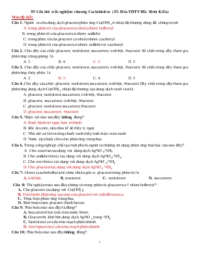 55 Câu hỏi trắc nghiệm chương Cacbohidrat